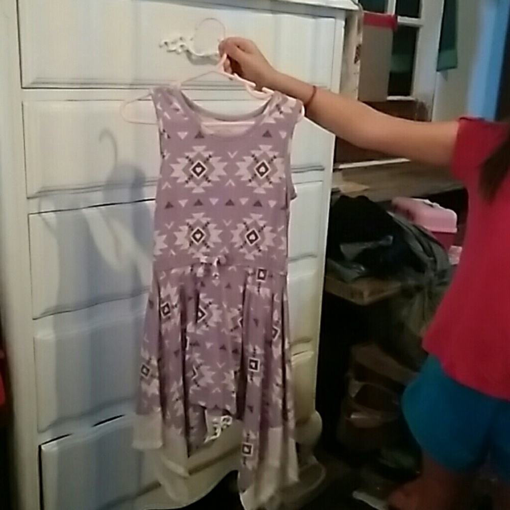 Girls Purple Handkerchief Dress